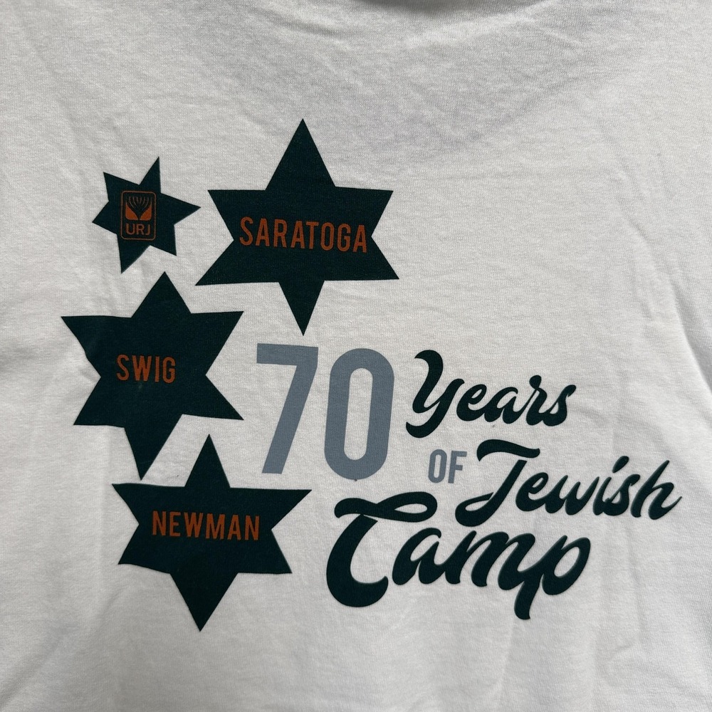 Jewish Camp Teacher Shirt Mens Medium White Port & Company Ringer Graphic - Picture 6 of 8